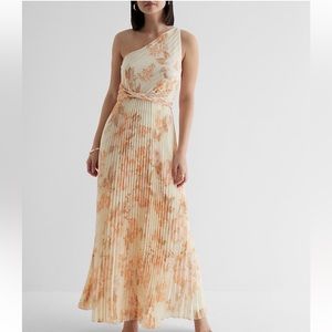 Express Metallic one shoulder dress